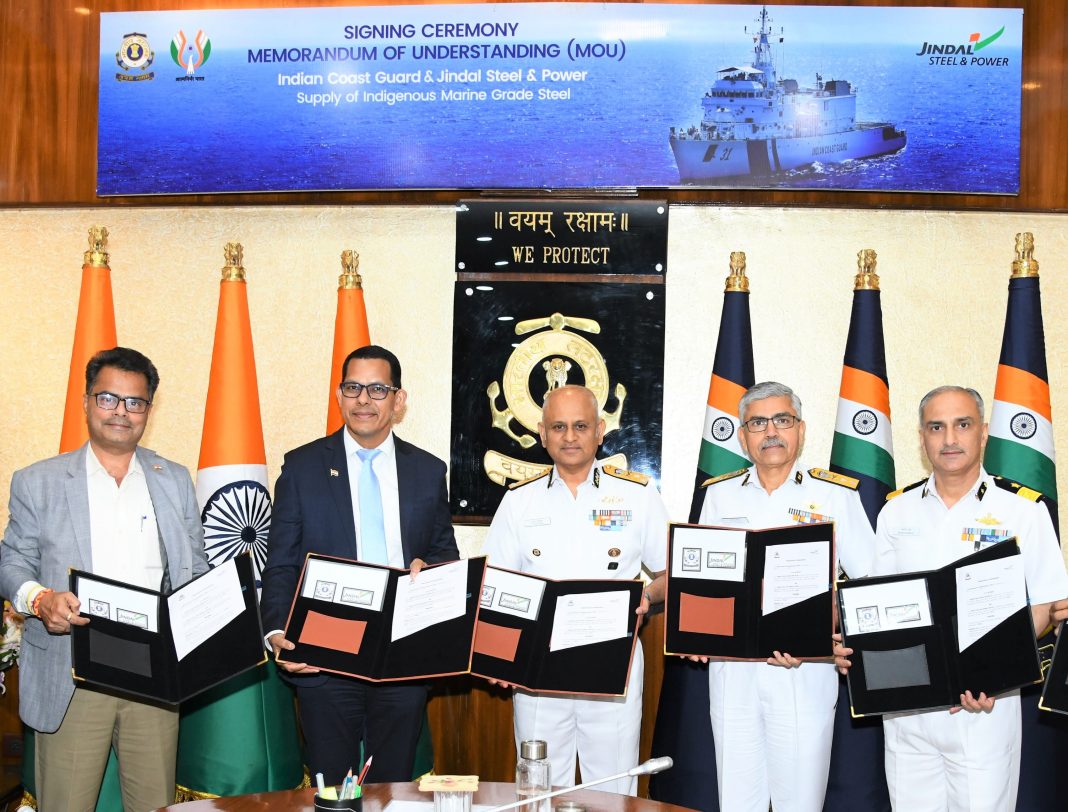 MEMORANDUM OF UNDERSTANDING (MoU)INDIAN COAST GUARD AND JINDAL STEEL & POWER MEMORANDUM OF UNDERSTANDING (MoU)INDIAN COAST GUARD AND JINDAL STEEL & POWER