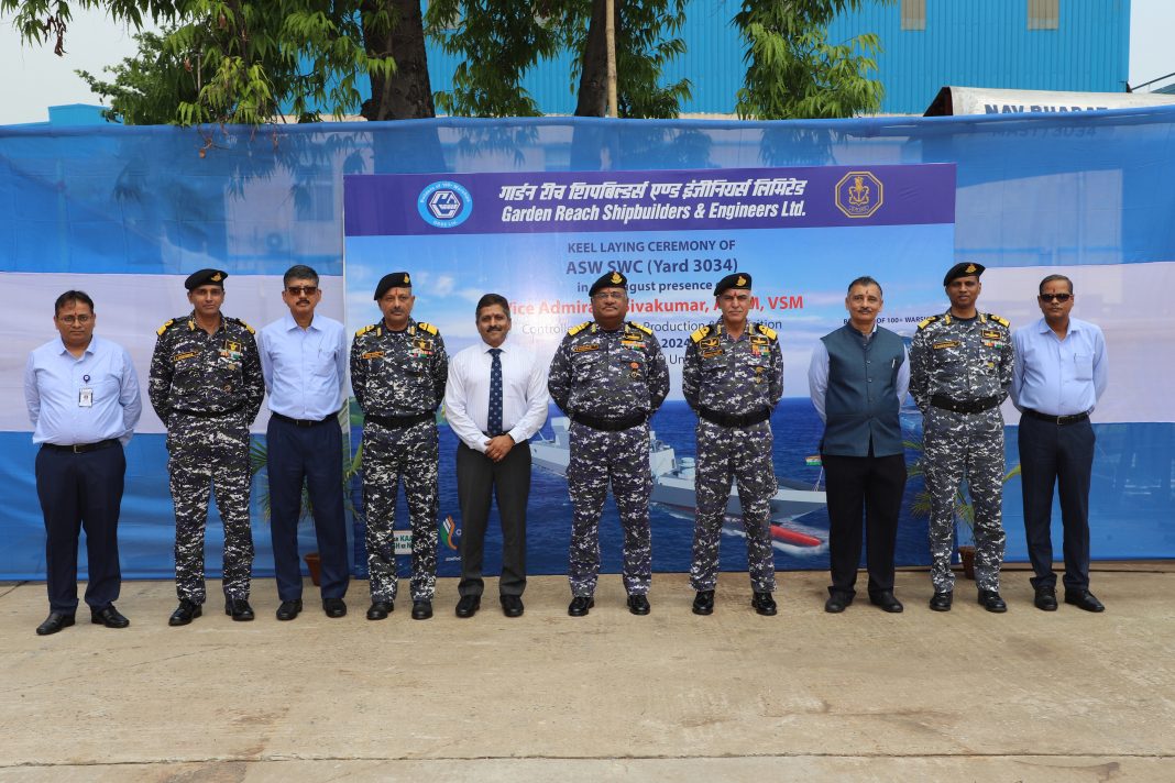 KEEL LAYING OF 8th ASW SWC (ex-GRSE) ON 10 MAY 24 AT M/S GRSE KOLKATA KEEL LAYING OF 8th ASW SWC (ex-GRSE) ON 10 MAY 24 AT M/S GRSE KOLKATA