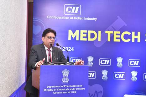 Secretary, Department of Pharmaceuticals launches the MEDITECH STACKATHON 2024 in collaboration with CII at New Delhi Secretary, Department of Pharmaceuticals launches the MEDITECH STACKATHON 2024 in collaboration with CII at New Delhi