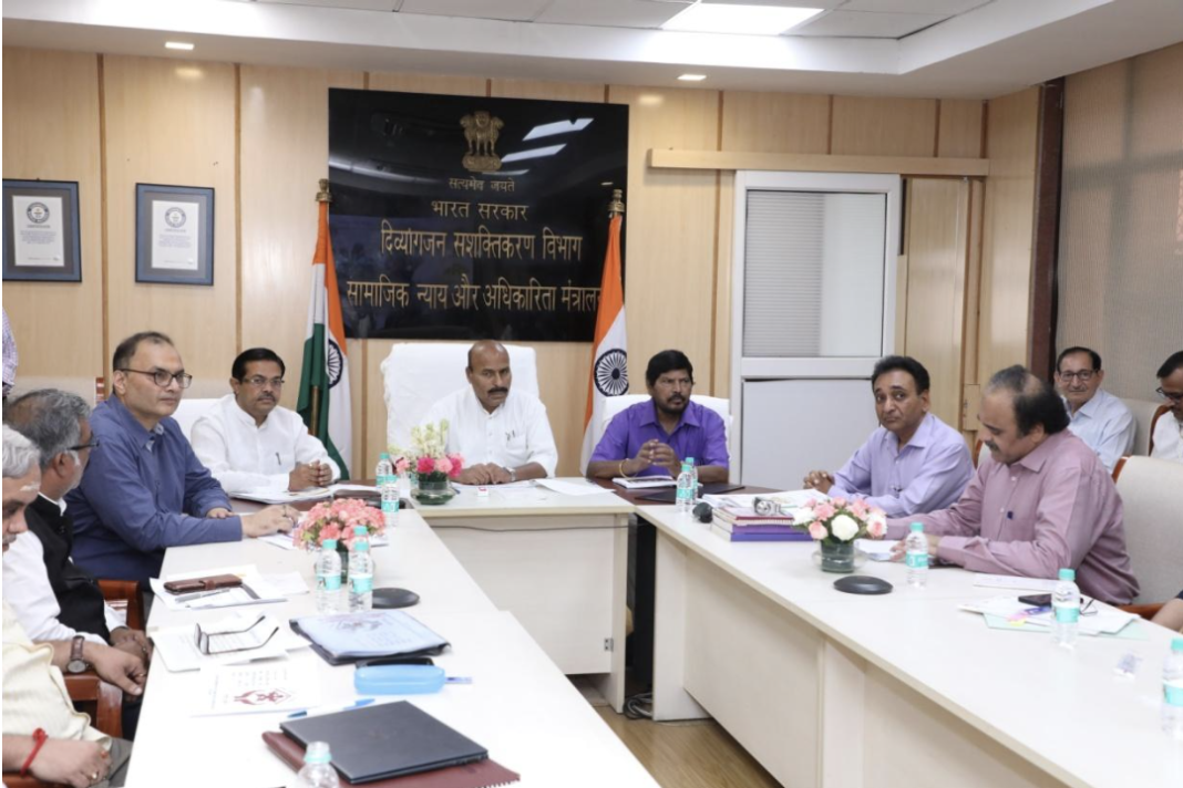 Union Minister Dr. Virendra Kumar reviews the progress of schemes and key initiatives of DEPwD Union Minister Dr. Virendra Kumar reviews the progress of schemes and key initiatives of DEPwD