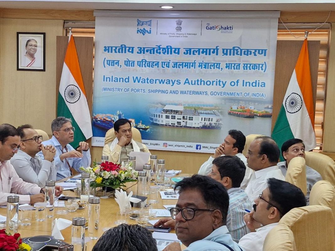 Shri Sarbananda Sonowal Reviews Inland Water Transport Projects at IWAI Headquarters Shri Sarbananda Sonowal Reviews Inland Water Transport Projects at IWAI Headquarters