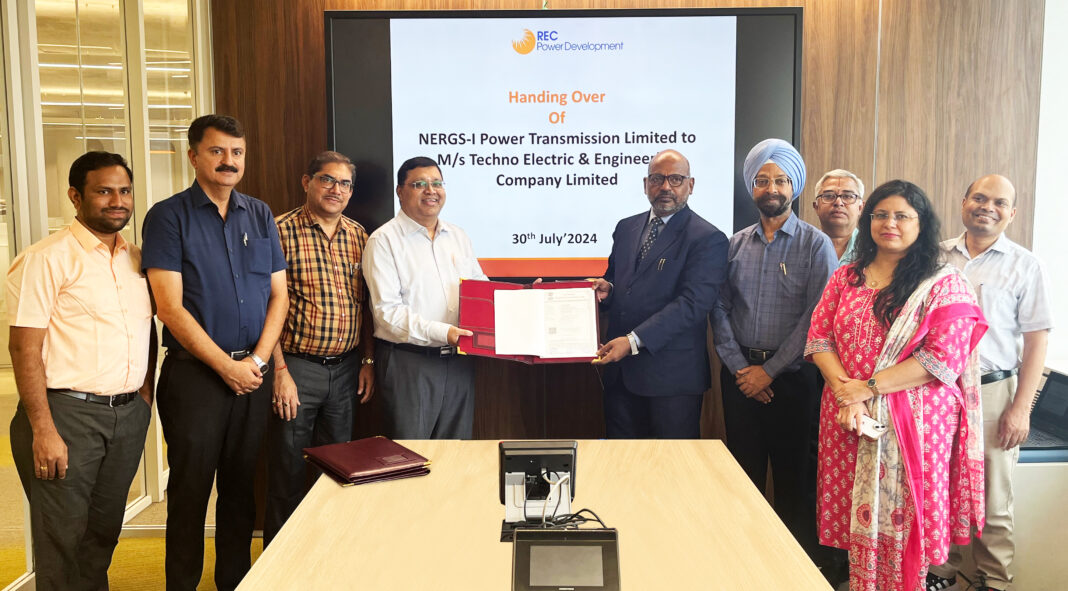 RECPDCL Hands Over NERGS-I Power Transmission Limited to M/s Techno Electric & Engineering Company Limited RECPDCL Hands Over NERGS-I Power Transmission Limited to M/s Techno Electric & Engineering Company Limited