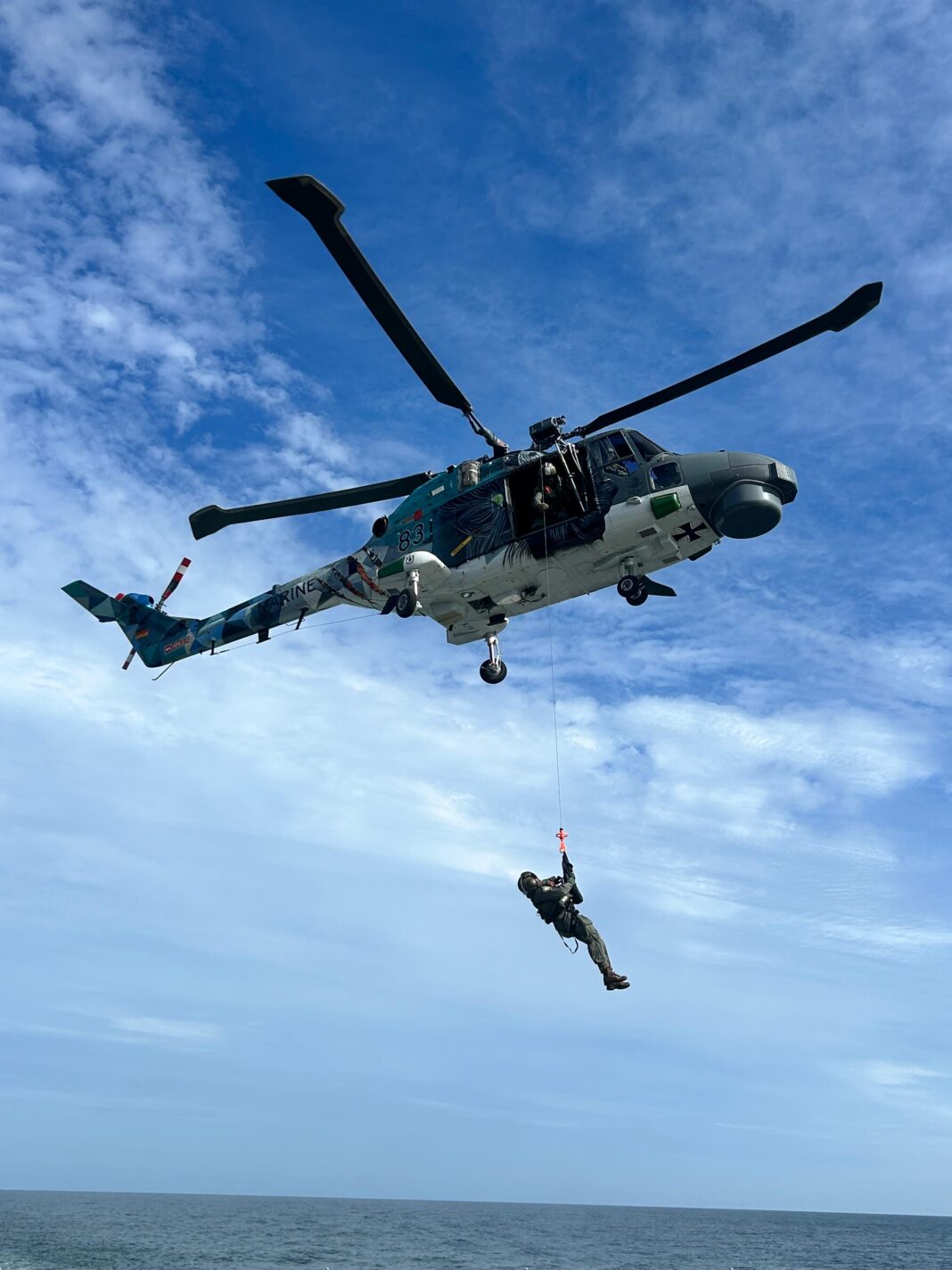 INDIAN NAVAL SHIP TABAR CONDUCTS MPX WITH SEA LYNX OF GERMAN NAVY INDIAN NAVAL SHIP TABAR CONDUCTS MPX WITH SEA LYNX OF GERMAN NAVY
