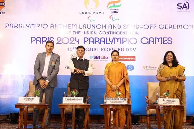 Dr. Mansukh Mandaviya Extends Best Wishes to Indian Contingent Bound for Paris Paralympics 2024; Participates in Send-Off Ceremony Dr. Mansukh Mandaviya Extends Best Wishes to Indian Contingent Bound for Paris Paralympics 2024; Participates in Send-Off Ceremony