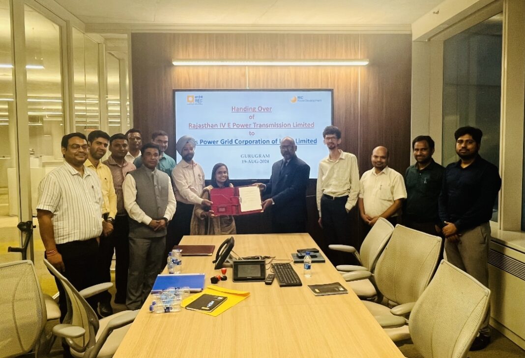 RECPDCL Hands Over 2 SPVs viz. Rajasthan IV-C Power Transmission Limited & Rajasthan IV- E Power Transmission Limited to M/s Power Grid Corporation of India Limited RECPDCL Hands Over 2 SPVs viz. Rajasthan IV-C Power Transmission Limited & Rajasthan IV- E Power Transmission Limited to M/s Power Grid Corporation of India Limited