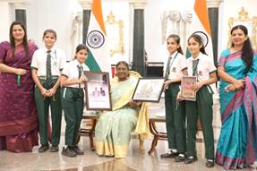 President Droupadi Murmu celebrates Raksha Bandhan with children of various schools from across the country at Rashtrapati Bhavan President Droupadi Murmu celebrates Raksha Bandhan with children of various schools from across the country at Rashtrapati Bhavan
