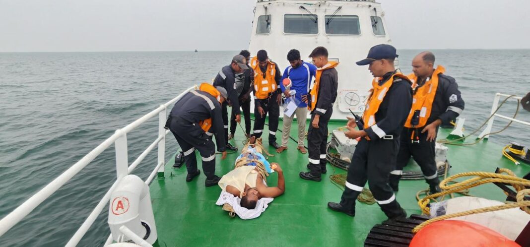 INDIAN COAST GUARD CONDUCTED MEDICAL EVACUATION OF FISHERMAN WITH SEVERE BURN INJURIES INDIAN COAST GUARD CONDUCTED MEDICAL EVACUATION OF FISHERMAN WITH SEVERE BURN INJURIES