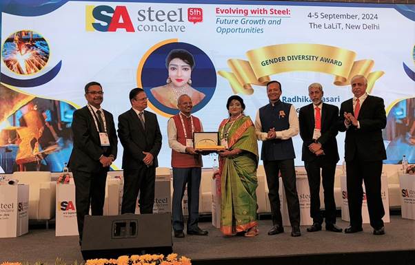 Breaking Barriers: Dr. Dasari Radhika of RINL Honored with National ‘Gender Diversity’ Award at Indian Steel Association (ISA) Steel Conclave 2024 Breaking Barriers: Dr. Dasari Radhika of RINL Honored with National ‘Gender Diversity’ Award at Indian Steel Association (ISA) Steel Conclave 2024