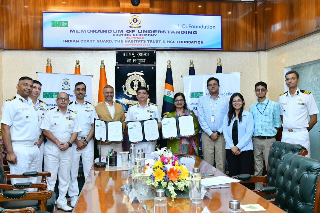 INDIAN COAST GUARD PARTNERS “THE HABITATS TRUST” AND “HCL FOUNDATION” FOR COASTAL AND MARINE CONSERVATION. INDIAN COAST GUARD PARTNERS “THE HABITATS TRUST” AND “HCL FOUNDATION” FOR COASTAL AND MARINE CONSERVATION.