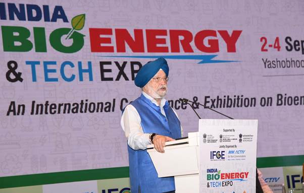 Petroleum Minister Hardeep S Puri Highlights India’s Bioenergy Progress at India Bio-Energy & Tech Expo 2024 Petroleum Minister Hardeep S Puri Highlights India’s Bioenergy Progress at India Bio-Energy & Tech Expo 2024