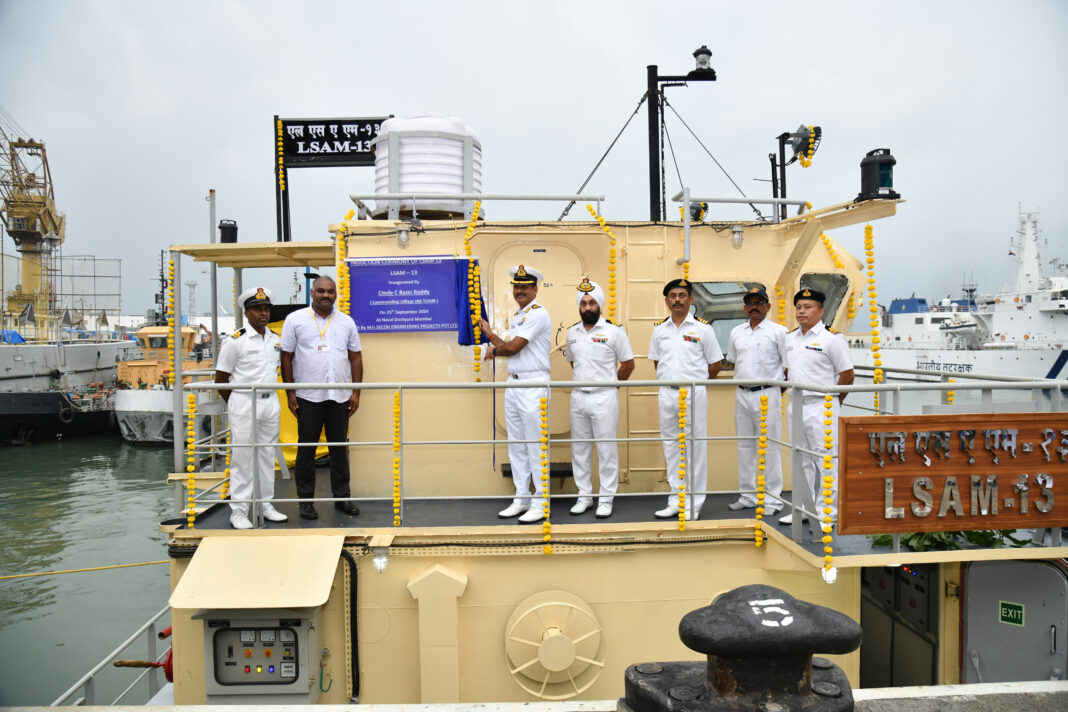 DELIVERY OF LSAM 13 (YARD 81), FIFTH MISSILE CUM AMMUNITION (MCA) BARGE FOR INS TUNIR DELIVERY OF LSAM 13 (YARD 81), FIFTH MISSILE CUM AMMUNITION (MCA) BARGE FOR INS TUNIR