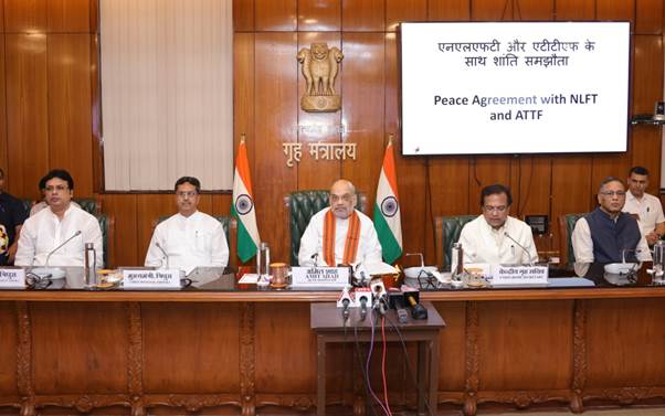 Memorandum of Settlement Signed between the Government of India, Government of Tripura, NLFT, and ATTF in the Presence of Union Home Minister Shri Amit Shah. Memorandum of Settlement Signed between the Government of India, Government of Tripura, NLFT, and ATTF in the Presence of Union Home Minister Shri Amit Shah.