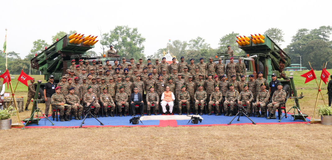 Raksha Mantri Shri Rajnath Singh performs Shastra Pooja with troops at Sukna Military Station on the occasion of Dussehra Raksha Mantri Shri Rajnath Singh performs Shastra Pooja with troops at Sukna Military Station on the occasion of Dussehra