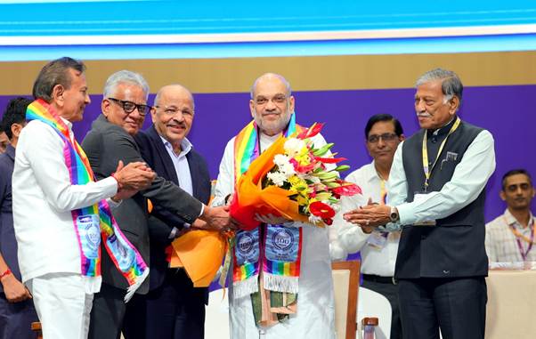 Union Home Minister and Minister of Cooperation, Shri Amit Shah addresses the Centennial celebration of the Ahmedabad District Cooperative (ADC) Bank as the chief guest. Union Home Minister and Minister of Cooperation, Shri Amit Shah addresses the Centennial celebration of the Ahmedabad District Cooperative (ADC) Bank as the chief guest.