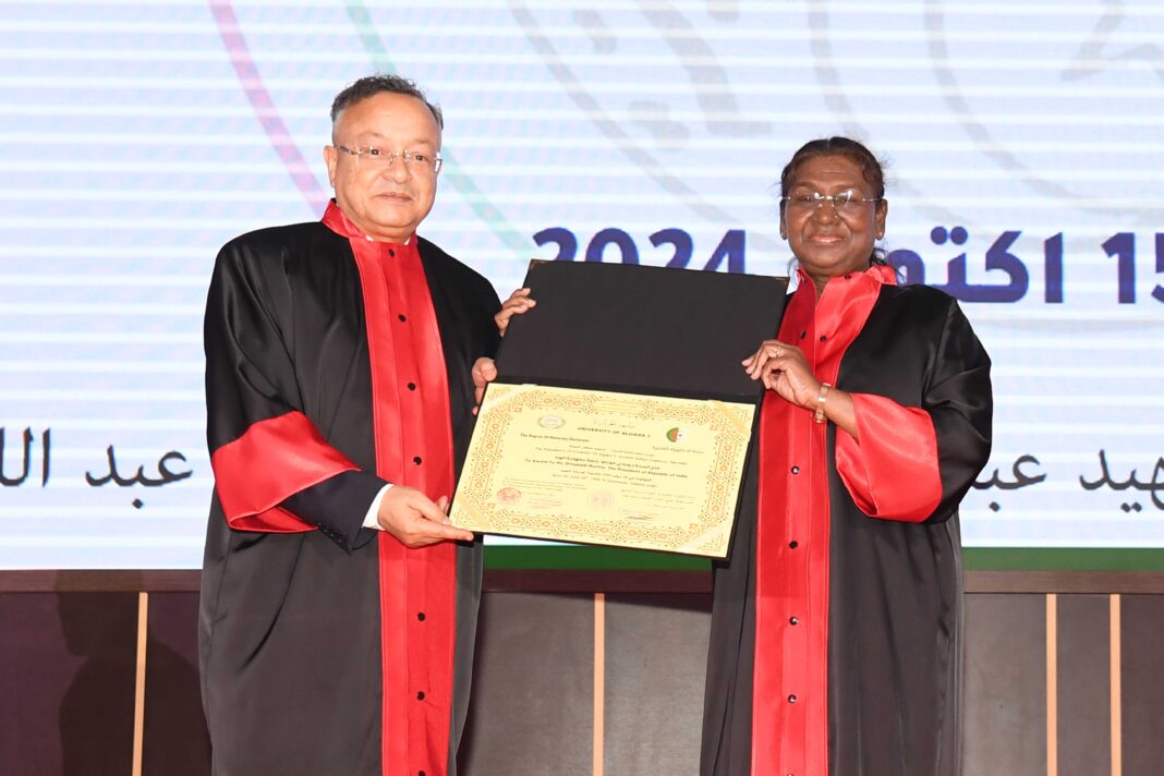 SCIENTIFIC AND TECHNOLOGICAL HUB, MARTYR IHADDADEN ABDELHAFID UNIVERSITY CONFERS HONORARY DOCTORATE ON PRESIDENT SCIENTIFIC AND TECHNOLOGICAL HUB, MARTYR IHADDADEN ABDELHAFID UNIVERSITY CONFERS HONORARY DOCTORATE ON PRESIDENT