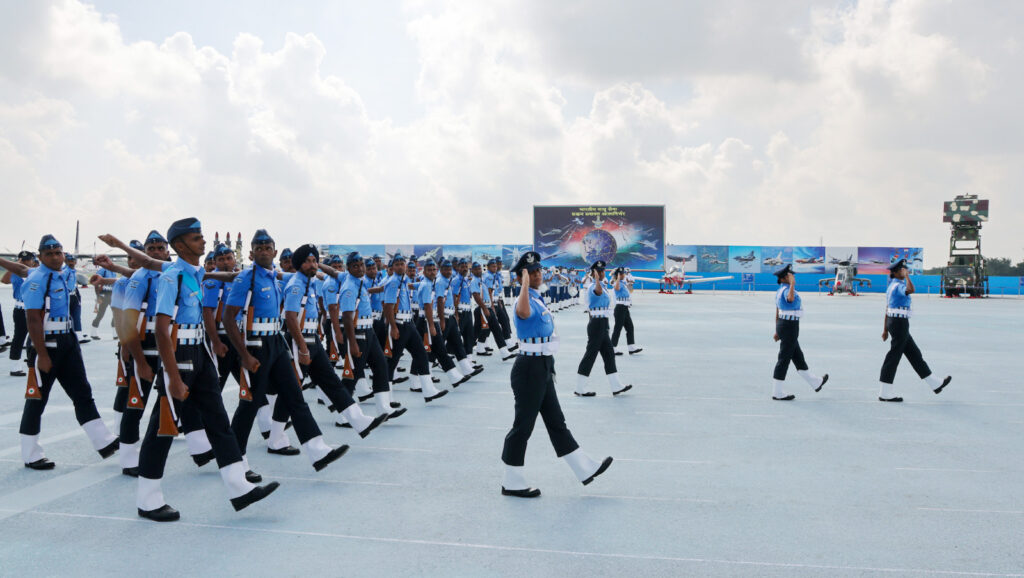 Indian Air Force’s display of air power & ‘Aatmanirbharta’ resolve marks its 92nd anniversary celebrations at Air Force Station, Tambaram in Chennai 1 PSU 7