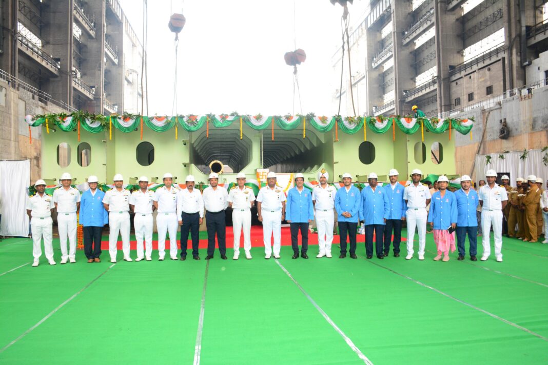 KEEL LAYING OF FIRST FLEET SUPPORT SHIP FOR INDIAN NAVY AT HINDUSTAN SHIPYARD LIMITED, VISAKHAPATNAM KEEL LAYING OF FIRST FLEET SUPPORT SHIP FOR INDIAN NAVY AT HINDUSTAN SHIPYARD LIMITED, VISAKHAPATNAM