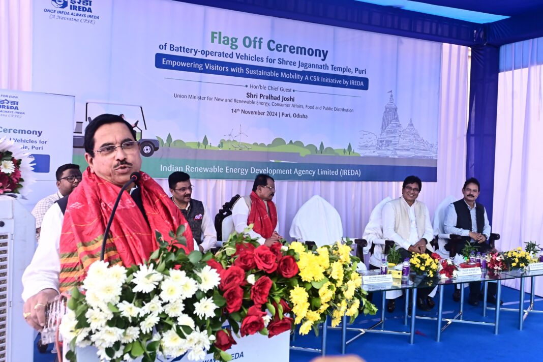 IREDA CSR Initiative: Union Minister Shri Pralhad JoshiFlags Off 10 Battery-Operated Vehicles at Jagannath Temple IREDA CSR Initiative: Union Minister Shri Pralhad JoshiFlags Off 10 Battery-Operated Vehicles at Jagannath Temple