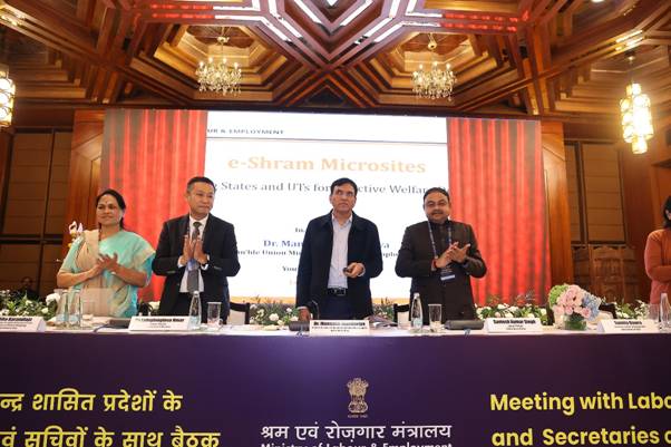 Union Minister Dr. Mansukh Mandaviya Launches State-Specific Microsites under e-Shram Initiative & Occupational Shortage Index Union Minister Dr. Mansukh Mandaviya Launches State-Specific Microsites under e-Shram Initiative & Occupational Shortage Index