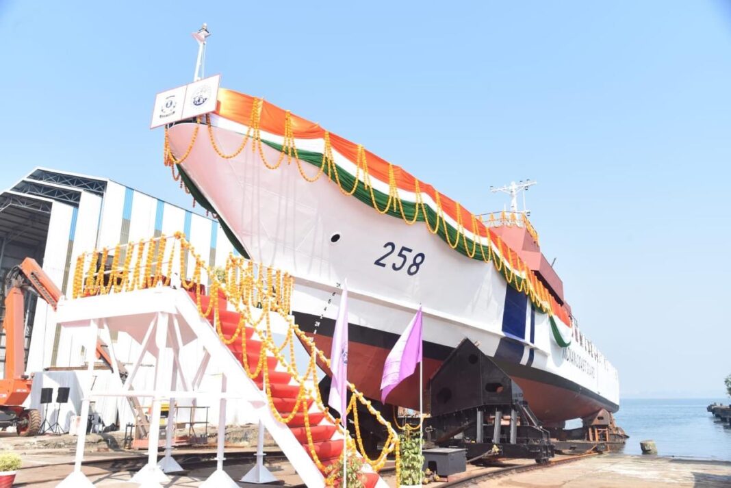 Two Fast Patrol Vessels constructed by GSL for Indian Coast Guard launched in the presence of Secretary (Defence Production) in Goa Two Fast Patrol Vessels constructed by GSL for Indian Coast Guard launched in the presence of Secretary (Defence Production) in Goa