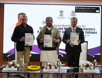 Shri Dharmendra Pradhan releases draft UGC (Minimum Qualifications for Appointment & Promotion of Teachers and Academic Staff in Universities and Colleges and Measures for Maintenance of Standards in Higher Education) Regulations, 2025 Shri Dharmendra Pradhan releases draft UGC (Minimum Qualifications for Appointment & Promotion of Teachers and Academic Staff in Universities and Colleges and Measures for Maintenance of Standards in Higher Education) Regulations, 2025