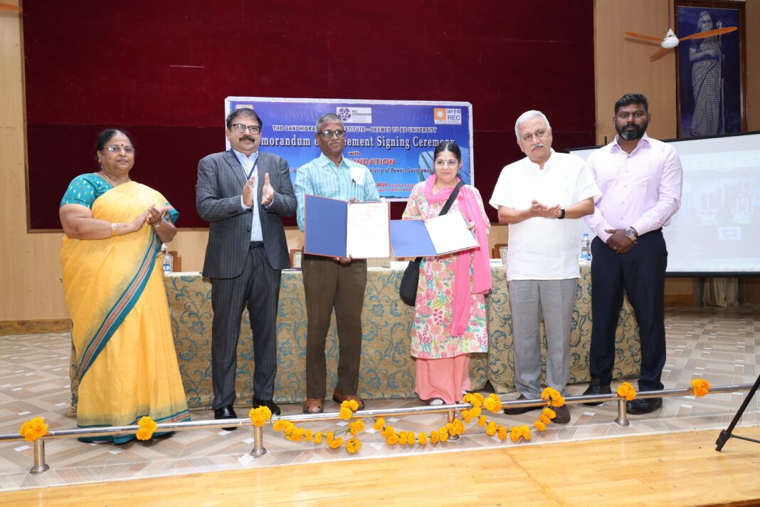 REC Limited Commits ₹8.44Crore Under CSR to support 1MW solar photovoltaic power plant in the Gandhigram Rural Institute, Tamil Nadu REC Limited Commits ₹8.44Crore Under CSR to support 1MW solar photovoltaic power plant in the Gandhigram Rural Institute, Tamil Nadu