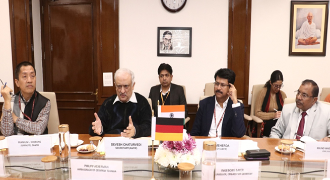 Dr. Philipp Ackermann, Ambassador of the Federal Republic of Germany, Meets Dr. Devesh Chaturvedi, Secretary, Ministry of Agriculture and Farmers Welfare Dr. Philipp Ackermann, Ambassador of the Federal Republic of Germany, Meets Dr. Devesh Chaturvedi, Secretary, Ministry of Agriculture and Farmers Welfare