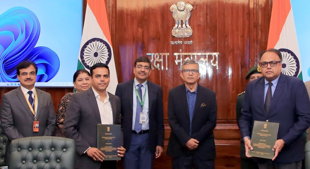 Ministry of Defense signed a contract of ₹ 697.35 crore with Ace Limited and JCB India Limited for the purchase of 1868 Rough Terrain Fork Lift Truck Ministry of Defense signed a contract of ₹ 697.35 crore with Ace Limited and JCB India Limited for the purchase of 1868 Rough Terrain Fork Lift Truck
