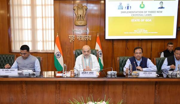 Union Home Minister and Cooperative Minister Shri Amit Shah along with Goa Chief Minister Dr. Pramod Sawant chaired a meeting to review the implementation of three new criminal laws in the state in New Delhi. Union Home Minister and Cooperative Minister Shri Amit Shah along with Goa Chief Minister Dr. Pramod Sawant chaired a meeting to review the implementation of three new criminal laws in the state in New Delhi.