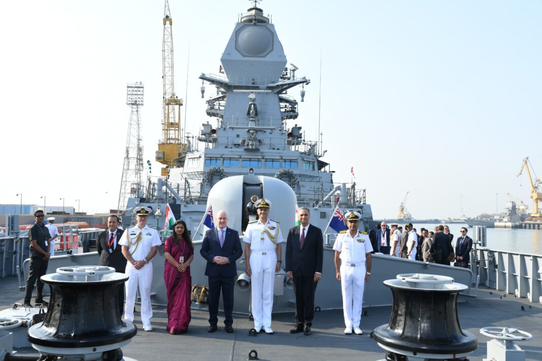 New Zealand Prime Minister Christopher Luxon and Royal New Zealand Navy ship HMNZS Te Kaha visit Mumbai New Zealand Prime Minister Christopher Luxon and Royal New Zealand Navy ship HMNZS Te Kaha visit Mumbai