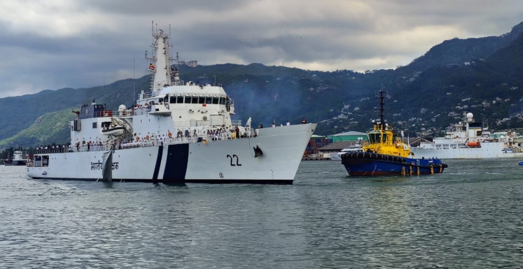 ICGS Saksham makes port call at Port Victoria, Seychelles for a three-day visit ICGS Saksham makes port call at Port Victoria, Seychelles for a three-day visit