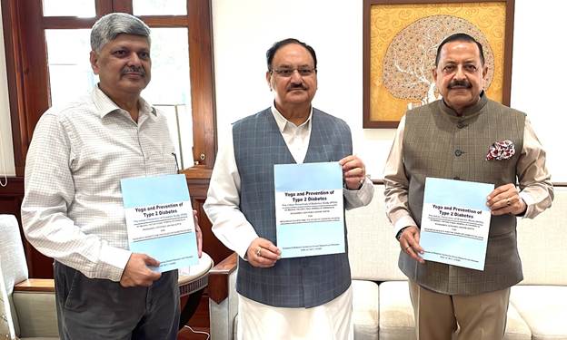 Yoga may reduce risk of developing Type 2 diabetes by 40%, says report presented to Health Minister: Dr. Jitendra Singh. Yoga may reduce risk of developing Type 2 diabetes by 40%, says report presented to Health Minister: Dr. Jitendra Singh.