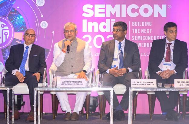 Prime Minister Shri Narendra Modi Presented with First Made-in-India Chips at Semicon India 2025; Union Minister Vaishnaw Announces $1 Billion Deep Tech Alliance 1 PSU 3 1