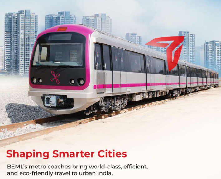 BEML Secures Additional ₹414 Crore Order From BMRCL for Six New Driverless Metro Trainsets BEML Secures Additional ₹414 Crore Order From BMRCL for Six New Driverless Metro Trainsets