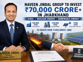 Naveen Jindal Group announces ₹70,000 crore investment in Jharkhand for steel, nuclear and solar projects