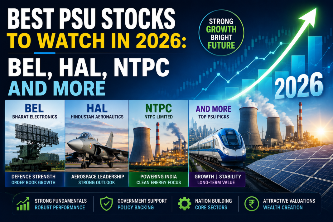 Best PSU Stocks to Watch in 2026: BEL, HAL, NTPC and More Best PSU Stocks to Watch in 2026: BEL, HAL, NTPC and More